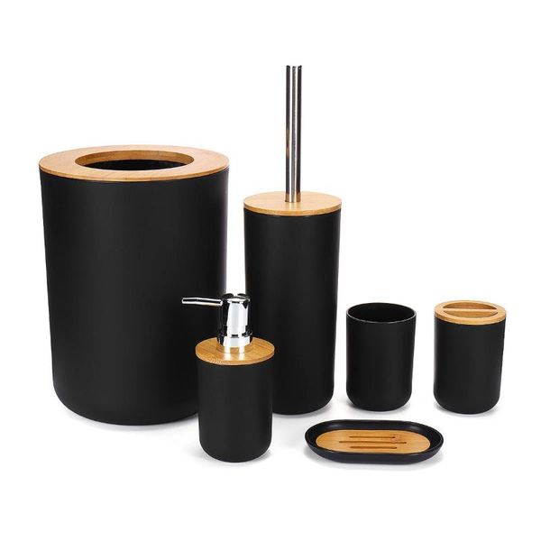 bath accessory set bamboo six-piece cleaning tool toilet brush toothbrush holder cup soap lotion dispenser bathroom accessories sets
bath accessory set bamboo six-piece cleaning tool toilet brush toothbrush holder cup soap lotion dispenser bathroom accessories sets