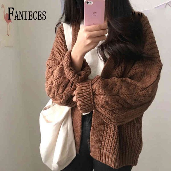 korean autumn winter women sweaters retro loose lantern sleeve sweater cardigan coat female swetry damskie 210520, White
korean autumn winter women sweaters retro loose lantern sleeve sweater cardigan coat female swetry damskie 210520, White