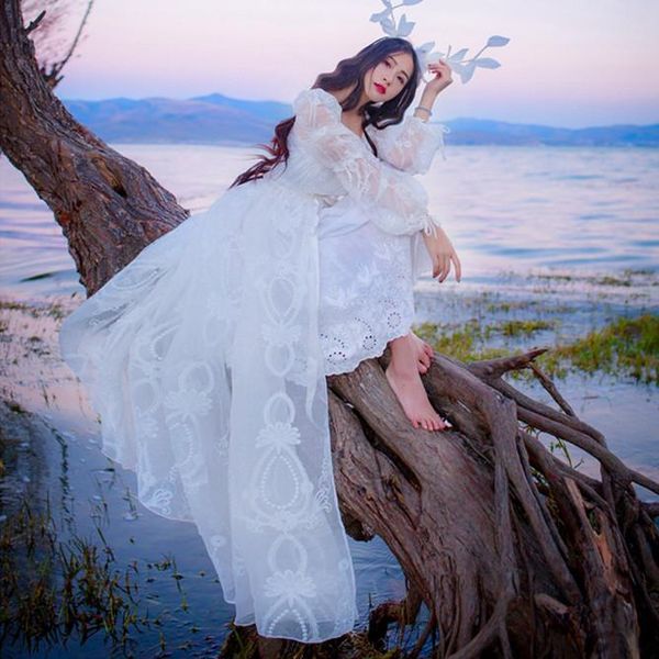 casual dresses embroidered lace puff long sleeve men maxi dress 2021 fashion women two pieces white fairy vestidos mujer robe femme, Black;gray
casual dresses embroidered lace puff long sleeve men maxi dress 2021 fashion women two pieces white fairy vestidos mujer robe femme, Black;gray