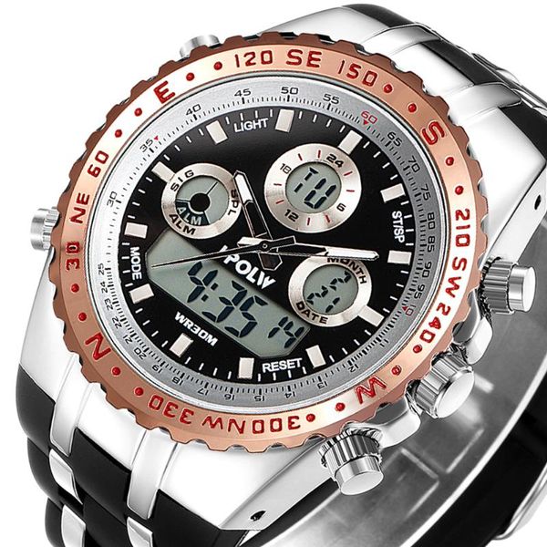 wristwatches men's watches fashion sports watch led digital 3atm waterproof military quartz male clock relogios masculino, Slivery;brown
wristwatches men's watches fashion sports watch led digital 3atm waterproof military quartz male clock relogios masculino, Slivery;brown