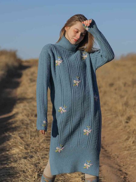 casual dresses fall winter sweater women mori girls sweet foral embroidery warm wool knitting korean turtleneck vintage blue 9pfd, Black;gray
casual dresses fall winter sweater women mori girls sweet foral embroidery warm wool knitting korean turtleneck vintage blue 9pfd, Black;gray
