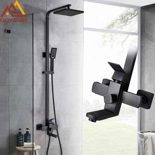 quyanre matte black bathroom shower faucet set wall mount rainfall shower mixer tap bathtub shower mixer tap 3-way mixer
quyanre matte black bathroom shower faucet set wall mount rainfall shower mixer tap bathtub shower mixer tap 3-way mixer