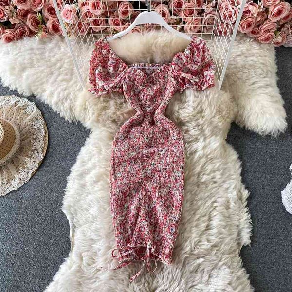 summer square neck puff sleeve slim floral chiffon bag hip dress female small first love dress 210709, Black;gray
summer square neck puff sleeve slim floral chiffon bag hip dress female small first love dress 210709, Black;gray