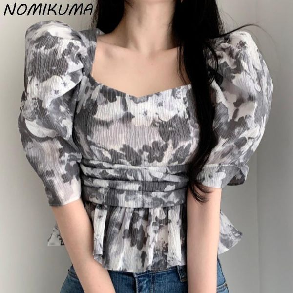 women's blouses & shirts nomikuma floral puff sleeve blouse shirt korean folds chic womens fashion slim waist short blusas mujer de mo, White
women's blouses & shirts nomikuma floral puff sleeve blouse shirt korean folds chic womens fashion slim waist short blusas mujer de mo, White