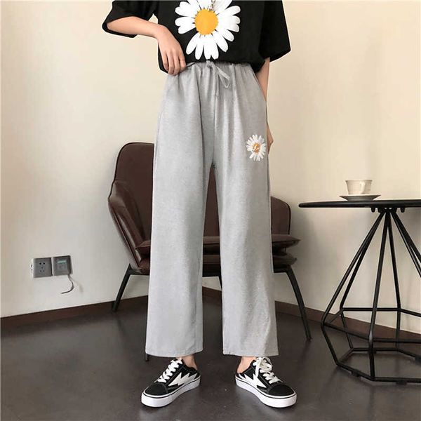 high waist wide leg pant's loose bf straight summer student large size 2xl jogger casual elastic 210531, Black;white
high waist wide leg pant's loose bf straight summer student large size 2xl jogger casual elastic 210531, Black;white