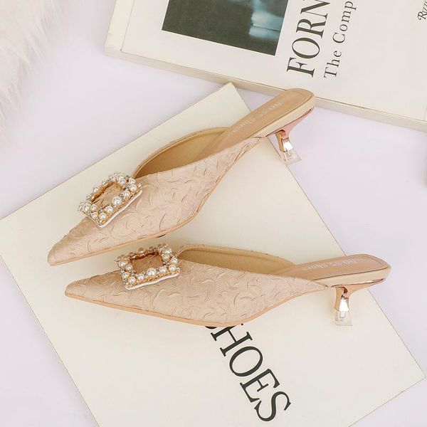 sandals korean fashion women's slippers pumps ladies high heels mule summer shoes women beaded square slingback kitten, Black
sandals korean fashion women's slippers pumps ladies high heels mule summer shoes women beaded square slingback kitten, Black