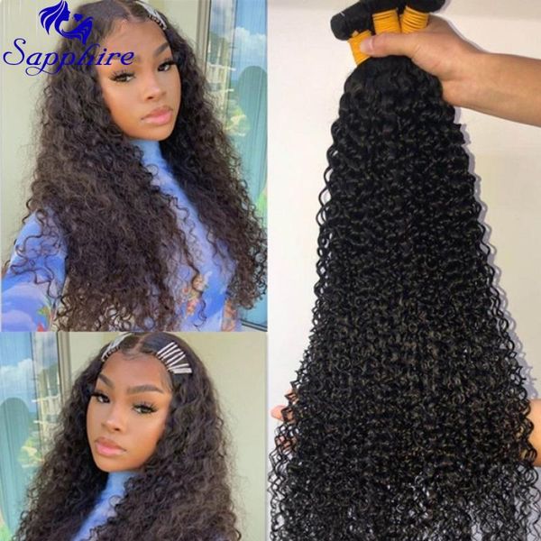 human hair bulks sapphire malaysian kinky curly bundles remy extensions 1/3/4 weave, Black
human hair bulks sapphire malaysian kinky curly bundles remy extensions 1/3/4 weave, Black