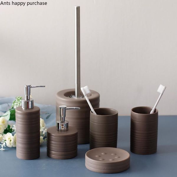 bath accessory set brown wash ceramic bathroom 6 piece lotion bottle soap dish mouth cup toilet brush home accessories toiletries
bath accessory set brown wash ceramic bathroom 6 piece lotion bottle soap dish mouth cup toilet brush home accessories toiletries