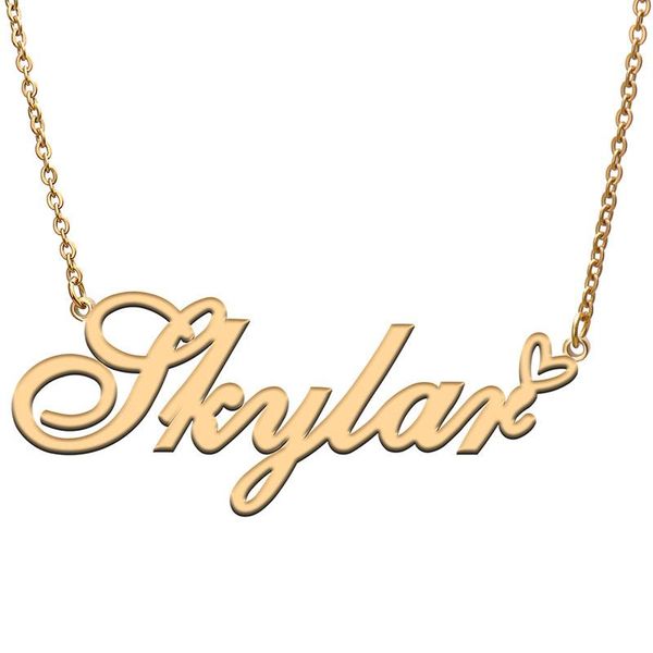 pendant necklaces skylar love heart name necklace personalized gold plated stainless steel collar for women girls friends birthday wedding g, Silver
pendant necklaces skylar love heart name necklace personalized gold plated stainless steel collar for women girls friends birthday wedding g, Silver