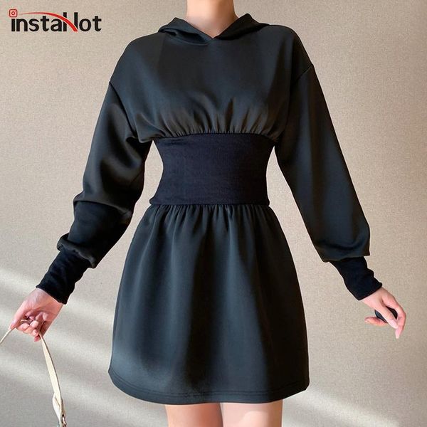 insta hoodies dress women a line slim waist casual mini long sleeve autumn solid 2021 fashion streetwear female dresses, Black;gray
insta hoodies dress women a line slim waist casual mini long sleeve autumn solid 2021 fashion streetwear female dresses, Black;gray
