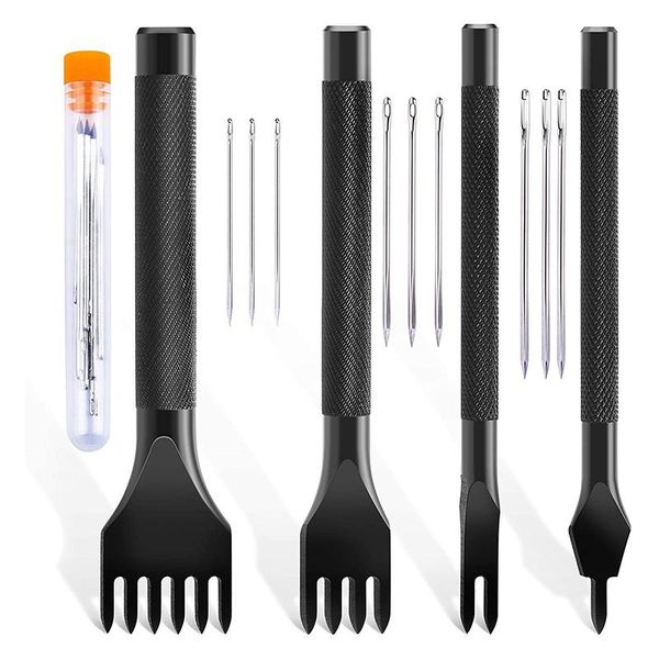 professional hand tool sets 4mm prong lacing stitching punch, 1/2/4/6 leather punch set, 9pcs needles sewing
professional hand tool sets 4mm prong lacing stitching punch, 1/2/4/6 leather punch set, 9pcs needles sewing