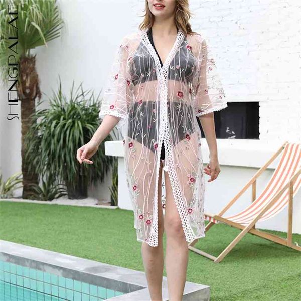 holiday lace mesh embroidery transprent beach sunscreen cardigan flower short sleeve shirt female in summer 210427, White
holiday lace mesh embroidery transprent beach sunscreen cardigan flower short sleeve shirt female in summer 210427, White
