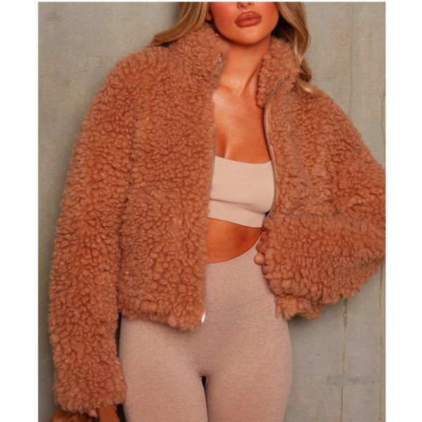 winter stand-up collar fashion plush short zipper lamb fur women thick coat women's down & parkas, Black
winter stand-up collar fashion plush short zipper lamb fur women thick coat women's down & parkas, Black