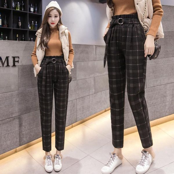 women's pants & capris elastic waist plaid casual korean style slim thin loose high cropped bud harem female, Black;white
women's pants & capris elastic waist plaid casual korean style slim thin loose high cropped bud harem female, Black;white