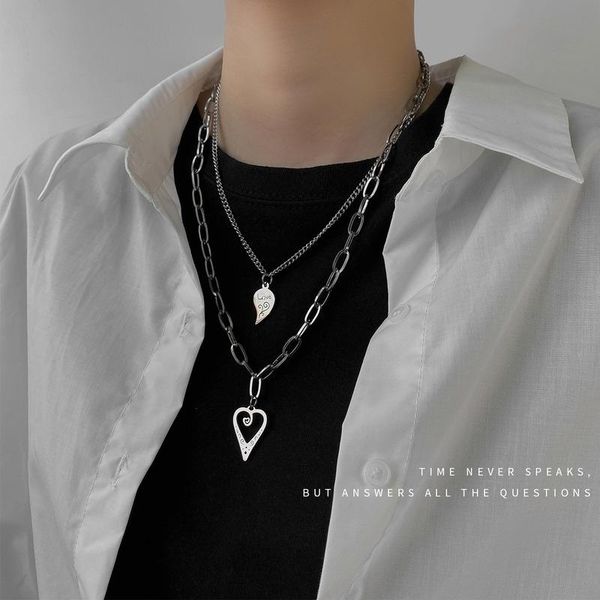 chains layered necklaces women hollow heart necklace woman fashion design letter clavicle chain hip hop zinc alloy korean naszyjnik, Silver
chains layered necklaces women hollow heart necklace woman fashion design letter clavicle chain hip hop zinc alloy korean naszyjnik, Silver