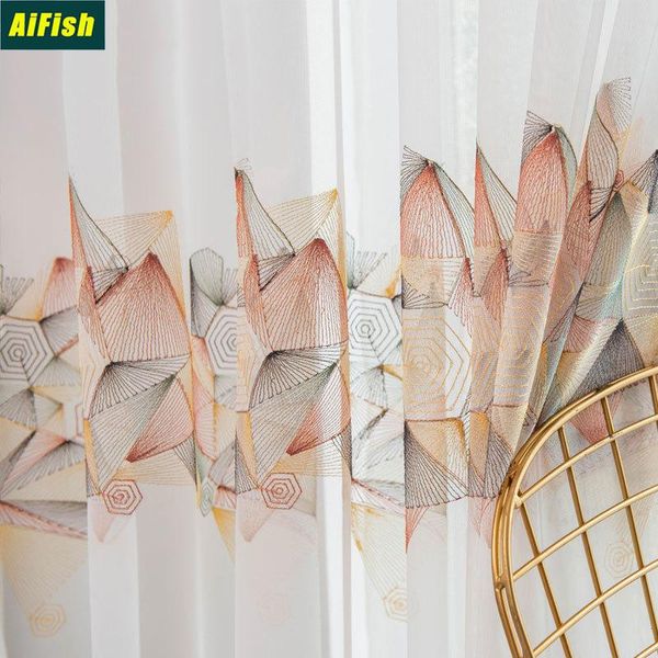colorful artistic geometry embroidery tulle curtains for living room nordic modern bedroom decoration window drapes balcony 25 curtain &
colorful artistic geometry embroidery tulle curtains for living room nordic modern bedroom decoration window drapes balcony 25 curtain &