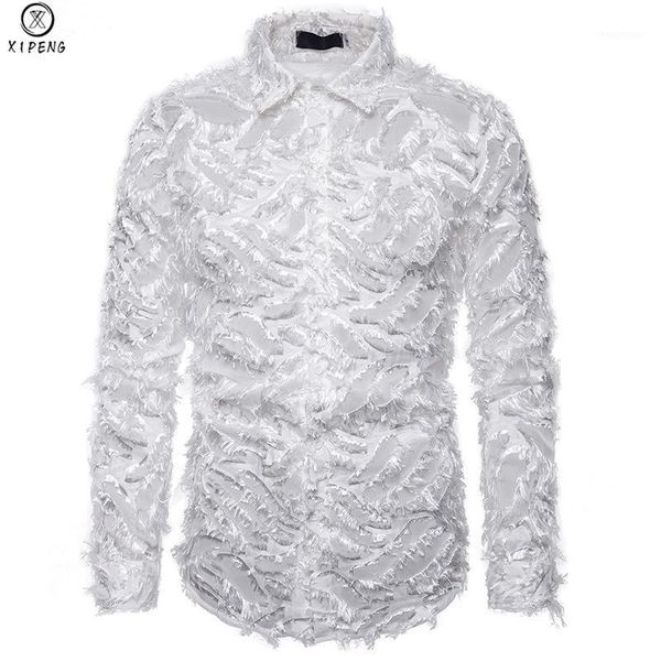white feather star clubwear shirt men 2021 stage prom dress shirts mens party dinner event male chemise homme men's, White;black
white feather star clubwear shirt men 2021 stage prom dress shirts mens party dinner event male chemise homme men's, White;black