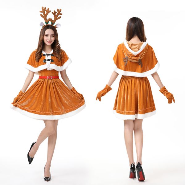 mascot doll costume woman festival christmas elk deer new year brown dress girls halloween costume princess party role play make up outfit, Red;yellow
mascot doll costume woman festival christmas elk deer new year brown dress girls halloween costume princess party role play make up outfit, Red;yellow