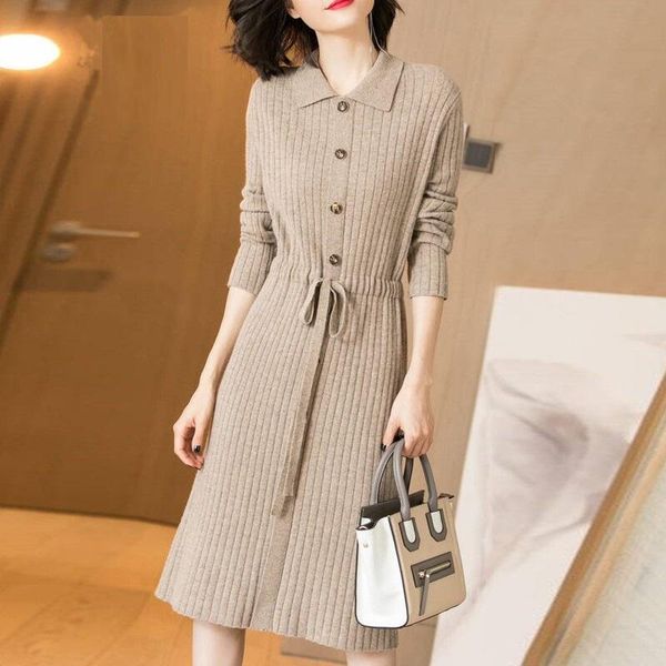 casual dresses v-neck autumn long sleeve women dress ladies sashes button office 2021 fashion midi vintage, Black;gray
casual dresses v-neck autumn long sleeve women dress ladies sashes button office 2021 fashion midi vintage, Black;gray