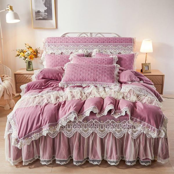 bedding sets luxury princess wedding set white lace edge double duvet cover quilting bed skirt bedspread pillowcase bedside
bedding sets luxury princess wedding set white lace edge double duvet cover quilting bed skirt bedspread pillowcase bedside