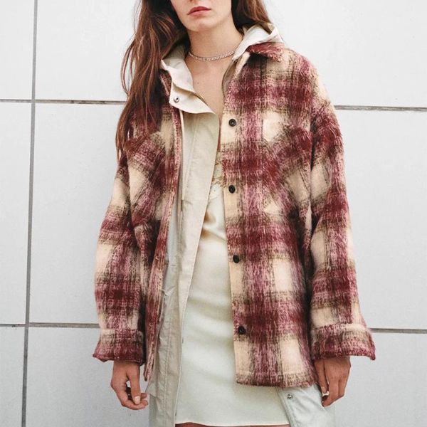 women's jackets chic plaid loose long-sleeved shirt casual spring and autumn 2021 fashion vintage clothing female jacket, Black;brown
women's jackets chic plaid loose long-sleeved shirt casual spring and autumn 2021 fashion vintage clothing female jacket, Black;brown