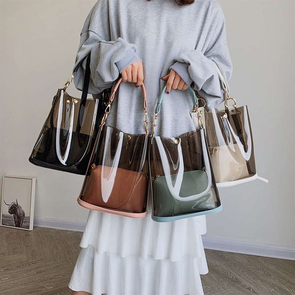 jelly transparent versatile portable bucket fashion large capacity one shoulder msenger bag
jelly transparent versatile portable bucket fashion large capacity one shoulder msenger bag