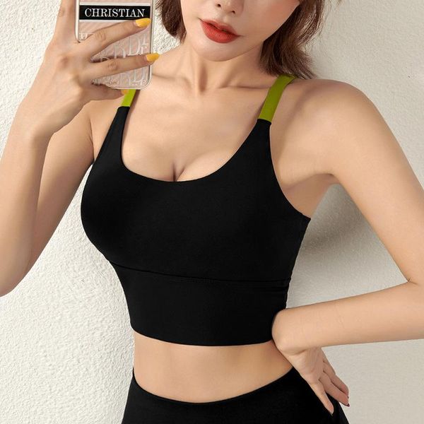 gym clothing contrast color sling yoga vest sport bra slim fitness running casual fashion sports underwear, White;black
gym clothing contrast color sling yoga vest sport bra slim fitness running casual fashion sports underwear, White;black