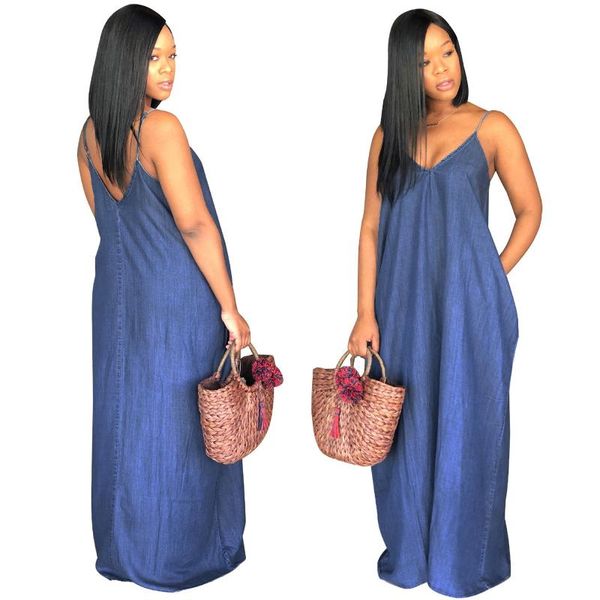 casual dresses women's plus-size sleeveless suspenders denim loose long dress summer plus size dresses*, Black;gray
casual dresses women's plus-size sleeveless suspenders denim loose long dress summer plus size dresses*, Black;gray