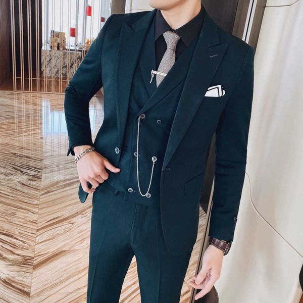 men's suits & blazers casual male spring fine suit style youth tendency solid color three sets gentleman banquet takim elbise brrn, White;black
men's suits & blazers casual male spring fine suit style youth tendency solid color three sets gentleman banquet takim elbise brrn, White;black