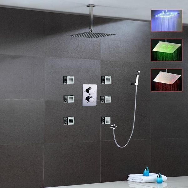thermostatic led shower set 12/16inch square water power light rainfall sensor bathroom head with spray body jets sets
thermostatic led shower set 12/16inch square water power light rainfall sensor bathroom head with spray body jets sets