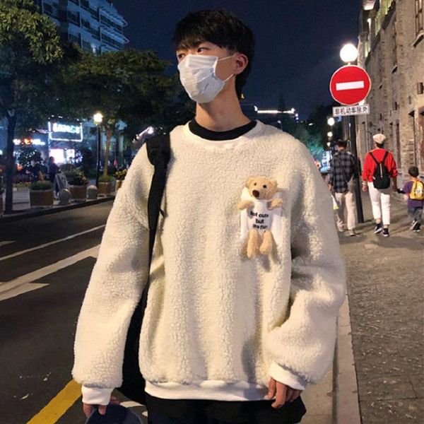 men's hoodies & sweatshirts imitation lamb fur bear sports jacket male korean version of the wild loose couple ins tide brand crew neck, Black
men's hoodies & sweatshirts imitation lamb fur bear sports jacket male korean version of the wild loose couple ins tide brand crew neck, Black