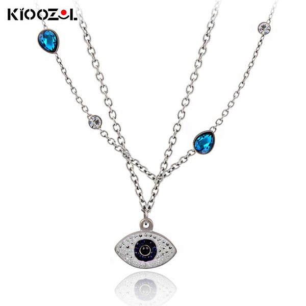 chokers kioozol lucky evil blue eyes with cz teardrop stainless steel double layers necklace for women fashion jewelry 332 ko2, Golden;silver
chokers kioozol lucky evil blue eyes with cz teardrop stainless steel double layers necklace for women fashion jewelry 332 ko2, Golden;silver