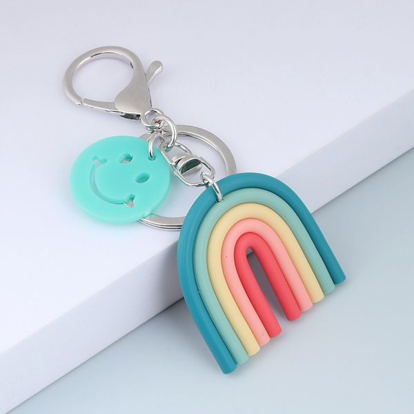 new lovely handmade rainbow keychain smile face key ring for women handbag accessorie car hanging summer jewelry gifts, Silver
new lovely handmade rainbow keychain smile face key ring for women handbag accessorie car hanging summer jewelry gifts, Silver