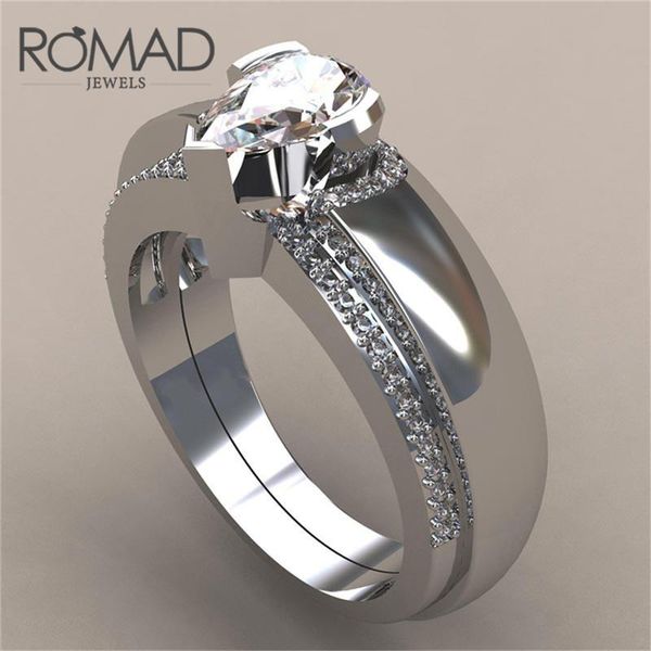 wedding rings romad double for women water drop white zircon luxury ringen bridal jewelry engagement ring cincin wanita r4, Slivery;golden
wedding rings romad double for women water drop white zircon luxury ringen bridal jewelry engagement ring cincin wanita r4, Slivery;golden
