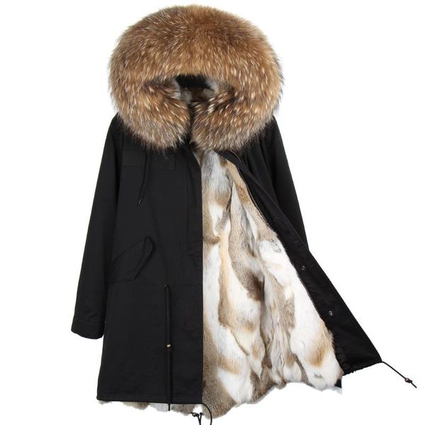 women's fur & faux 2021 real coat long women winter jacket rex parka detachable raccoon collar thick warm natural hooded age, Black 
women's fur & faux 2021 real coat long women winter jacket rex parka detachable raccoon collar thick warm natural hooded age, Black