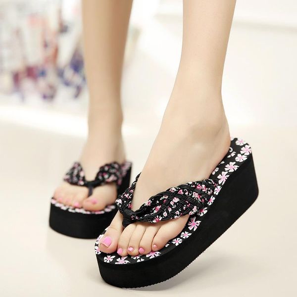 med slippers women summer platform high-heeled shoes lady rubber flip flops on a wedge slides hawaiian girl fabric pu floral, Black
med slippers women summer platform high-heeled shoes lady rubber flip flops on a wedge slides hawaiian girl fabric pu floral, Black