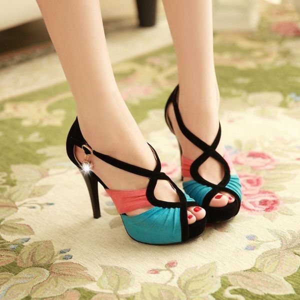 dress shoes womens peep toe match colors cross strap rhinestones stilettos platform high heel c579, Black
dress shoes womens peep toe match colors cross strap rhinestones stilettos platform high heel c579, Black