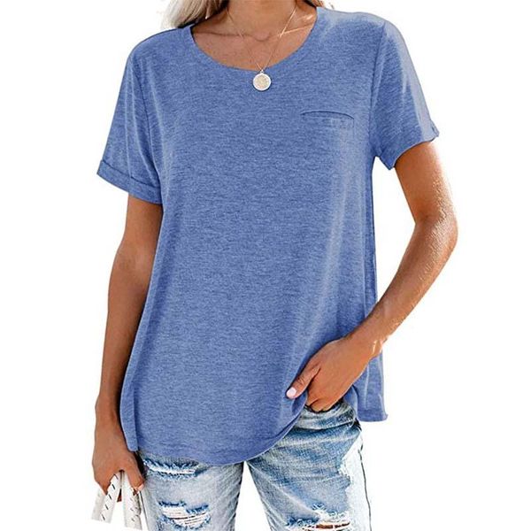 women's t-shirt summer solid t shirt women clothes fashion o-neck casual short sleeve tees pockets loose plus size tee femme, White
women's t-shirt summer solid t shirt women clothes fashion o-neck casual short sleeve tees pockets loose plus size tee femme, White