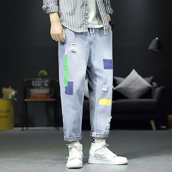 men's jeans midweight spring autumn pants loose n56 casual coated denim quality trousers 7eun, Blue
men's jeans midweight spring autumn pants loose n56 casual coated denim quality trousers 7eun, Blue