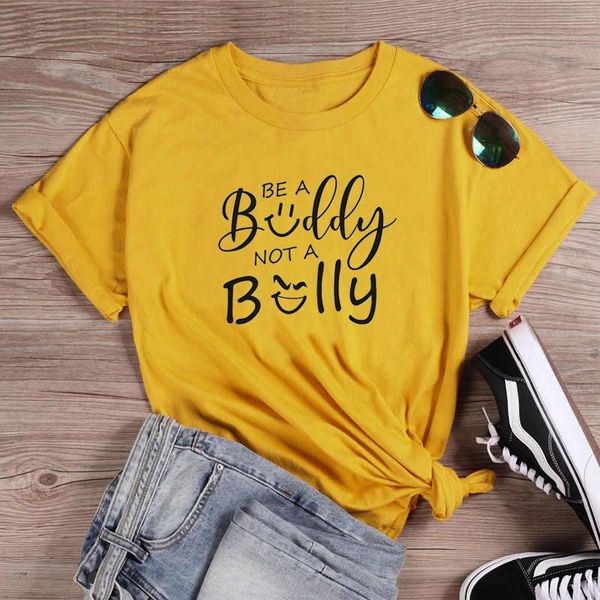 women's t-shirt be a buddy not bully school students funny women graphic 100% cotton fashion aesthetic grunge tee tshirts, White
women's t-shirt be a buddy not bully school students funny women graphic 100% cotton fashion aesthetic grunge tee tshirts, White