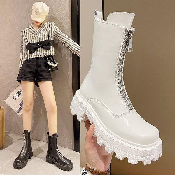 boots brand zipper women square toe ladies shoes med heels platform outwear winter leather thicken ankle botas de mujer, Black
boots brand zipper women square toe ladies shoes med heels platform outwear winter leather thicken ankle botas de mujer, Black