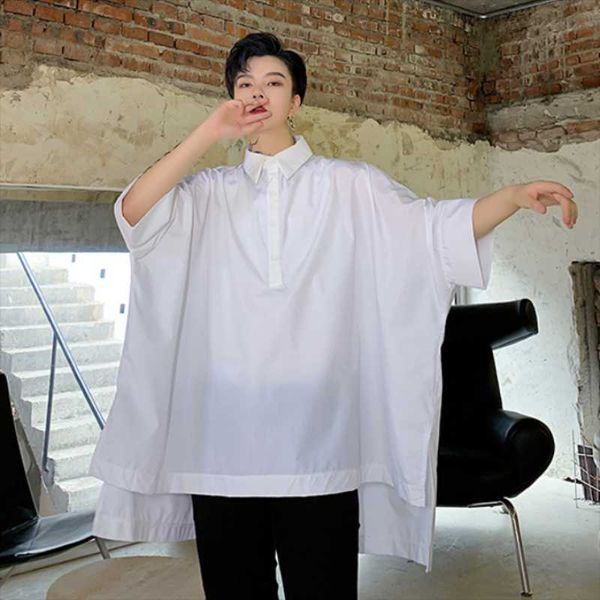 men's casual shirts summer shirt personality black and white color small design urban youth short sleeve hair stylist loose large, White;black
men's casual shirts summer shirt personality black and white color small design urban youth short sleeve hair stylist loose large, White;black