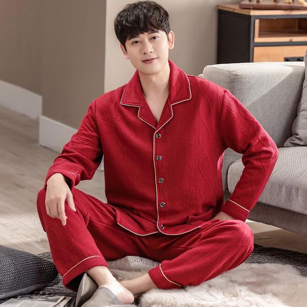 men's sleepwear winter thick and warm men air cotton pajamas set long sleeve turn-down collar cardigan plus size -4xl male homewear, Black;brown
men's sleepwear winter thick and warm men air cotton pajamas set long sleeve turn-down collar cardigan plus size -4xl male homewear, Black;brown