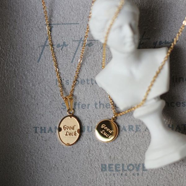 pendant necklaces 316l stainless steel gook luck letter necklace for women gold plated clavicle chain choker jewelry, Silver
pendant necklaces 316l stainless steel gook luck letter necklace for women gold plated clavicle chain choker jewelry, Silver