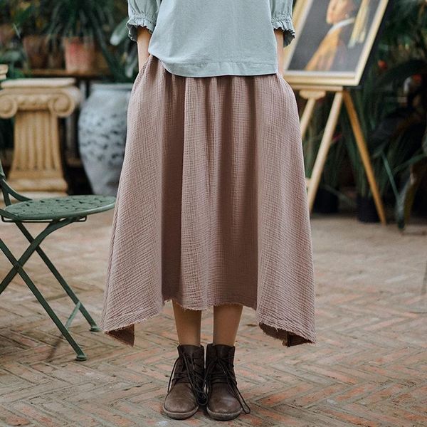 johnature women vintage skirt 2021 spring and summer solid color cotton big hemline elegant a- line irregular long skirts, Black
johnature women vintage skirt 2021 spring and summer solid color cotton big hemline elegant a- line irregular long skirts, Black