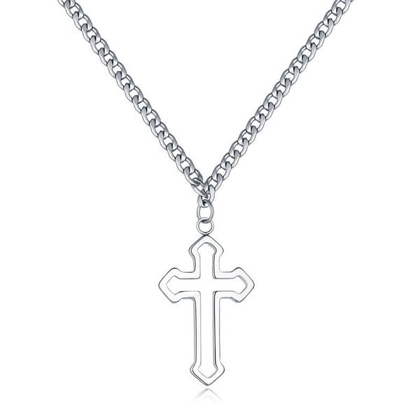 pendant necklaces simple hollow cross necklace for men stainless steel cuban chain link 24inch punk fashion male jewelry, Silver
pendant necklaces simple hollow cross necklace for men stainless steel cuban chain link 24inch punk fashion male jewelry, Silver