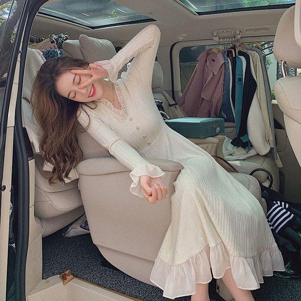 casual dresses patchwork long short women lotus leaf dress autumn winter 2021 korean fashion temperament slimming maxi trend, Black;gray
casual dresses patchwork long short women lotus leaf dress autumn winter 2021 korean fashion temperament slimming maxi trend, Black;gray