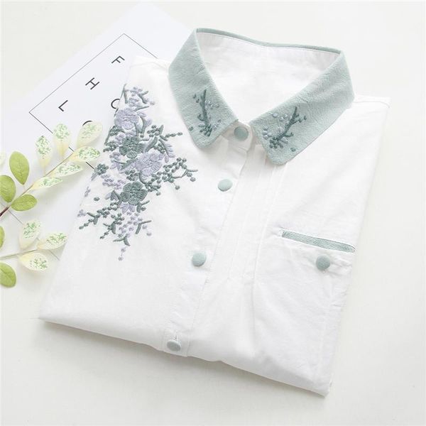 women's blouses & shirts fashion woman embroidery long sleeve office ladies blusas mujer casual slim streetwear white female q3721
women's blouses & shirts fashion woman embroidery long sleeve office ladies blusas mujer casual slim streetwear white female q3721