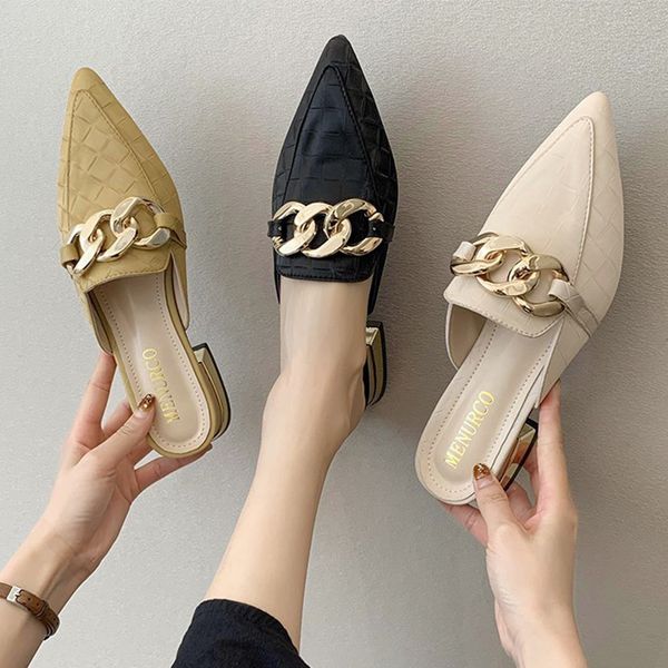 new women muller shoes personalized chain design pointed slip-on black office flat shoes solid color temperament women shoes mmm
new women muller shoes personalized chain design pointed slip-on black office flat shoes solid color temperament women shoes mmm
