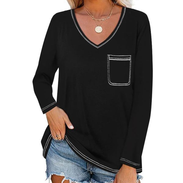 women's blouses & shirts fashion v-neck loose blouse solid long sleeve t-shirt pullover plus size women clothing chemisier femme, White
women's blouses & shirts fashion v-neck loose blouse solid long sleeve t-shirt pullover plus size women clothing chemisier femme, White